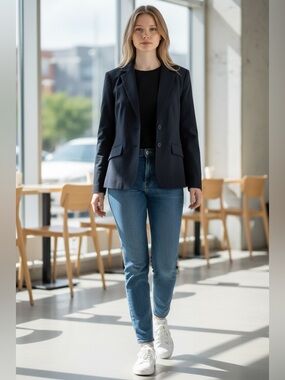 Ann Taylor Elegant Navy Blazer